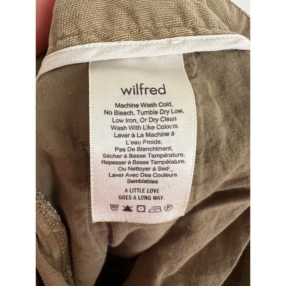 Wilfred Pants Linen Blend Olive Green Lightweight Spring Women Size 2 - Picture 7 of 11